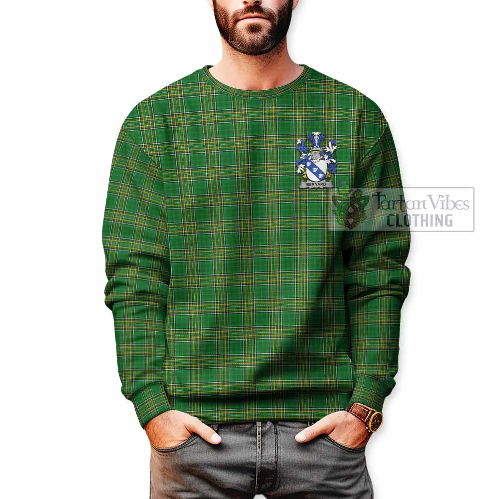 Bernard Irish Clan Tartan Sweatshirt with Coat of Arms