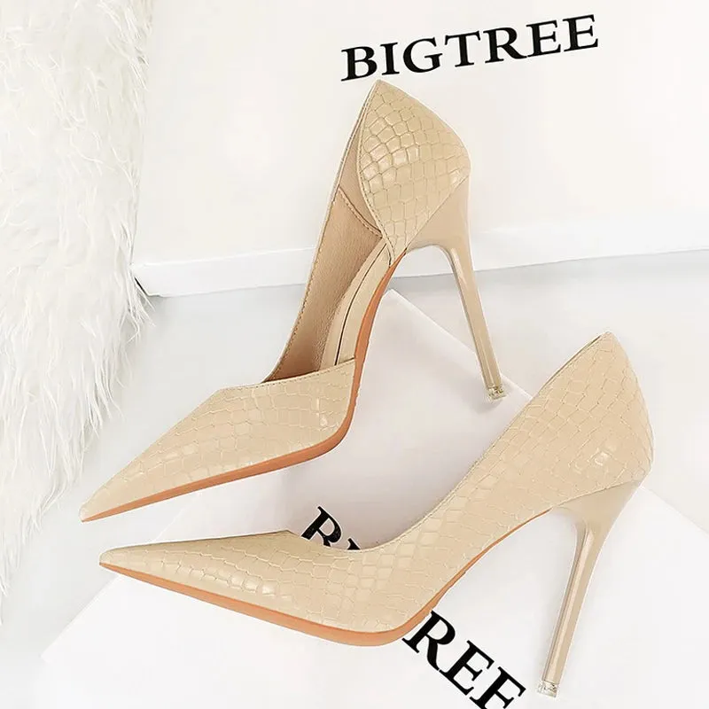 BIGTREE Shoes Designer New Women Pumps Pointed Toe High Heels Ladies Shoes Fashion Heels Pumps Sexy Party Shoes Plus Size 43