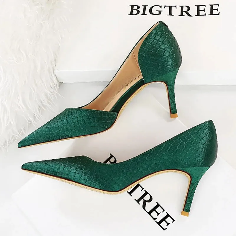 BIGTREE Shoes Designer New Women Pumps Pointed Toe High Heels Ladies Shoes Fashion Heels Pumps Sexy Party Shoes Plus Size 43