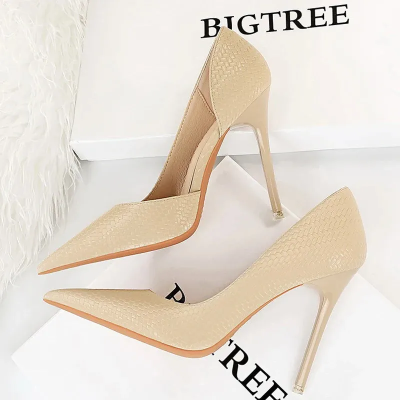 BIGTREE Shoes Designer New Women Pumps Pointed Toe High Heels Ladies Shoes Fashion Heels Pumps Sexy Party Shoes Plus Size 43