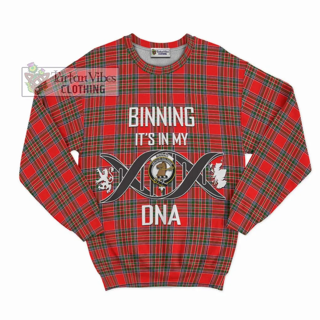 Binning Tartan Sweatshirt with Family Crest DNA In Me Style