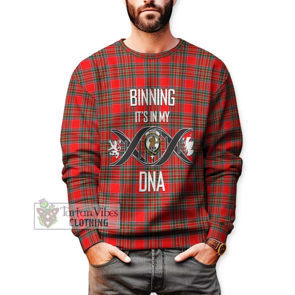 Binning Tartan Sweatshirt with Family Crest DNA In Me Style