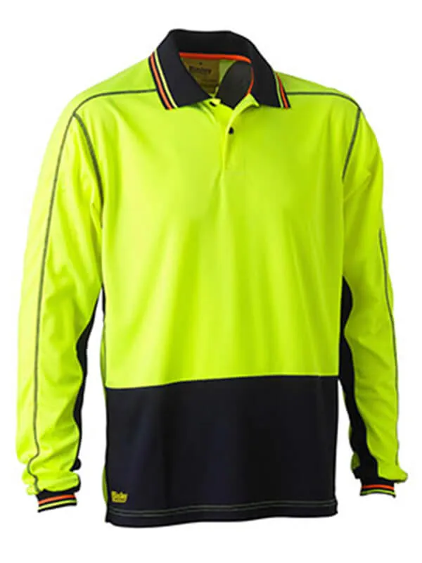 Bisley Two Tone Hi Vis Polyester Mesh Long Sleeve Polo Shirt (BK6219)