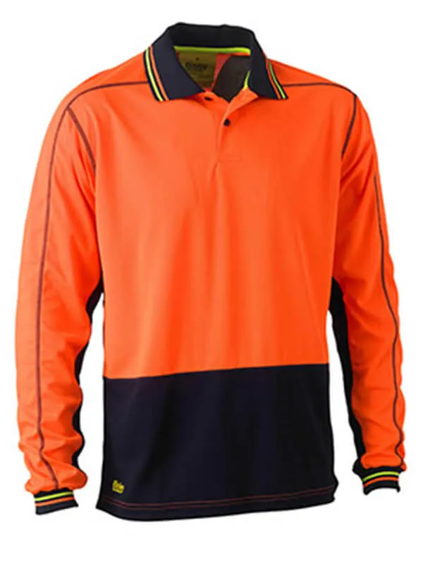 Bisley Two Tone Hi Vis Polyester Mesh Long Sleeve Polo Shirt (BK6219)