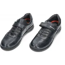 Black leather velcro shoe (241015-A054)