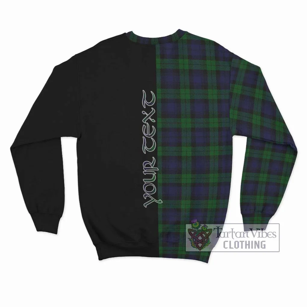 Black Watch Tartan Sweatshirt with Family Crest and Half Of Me Style