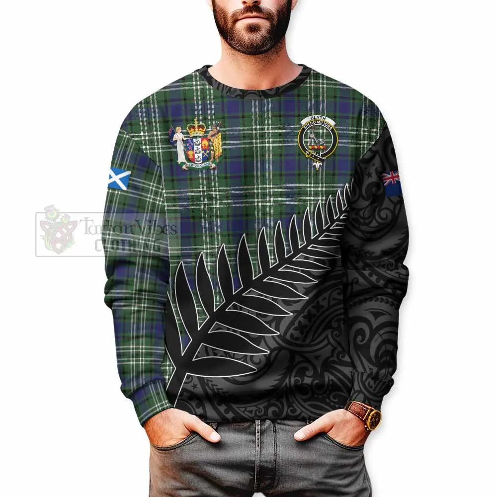 Blyth Crest Tartan Sweatshirt with New Zealand Silver Fern Half Style