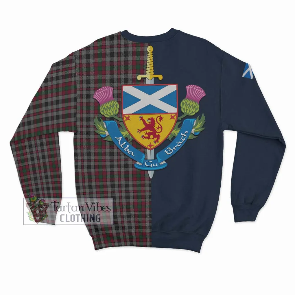 Borthwick Tartan Sweatshirt Alba with Scottish Lion Royal Arm Half Style