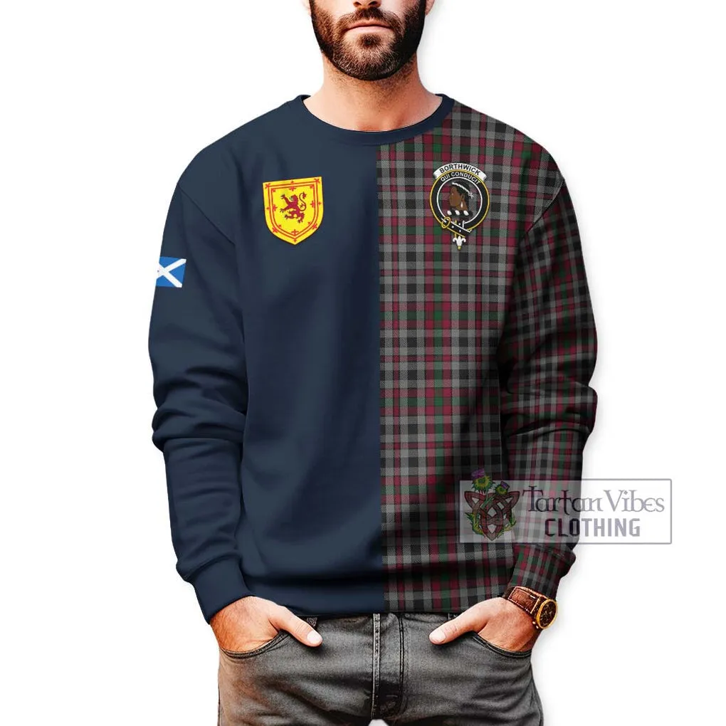 Borthwick Tartan Sweatshirt Alba with Scottish Lion Royal Arm Half Style