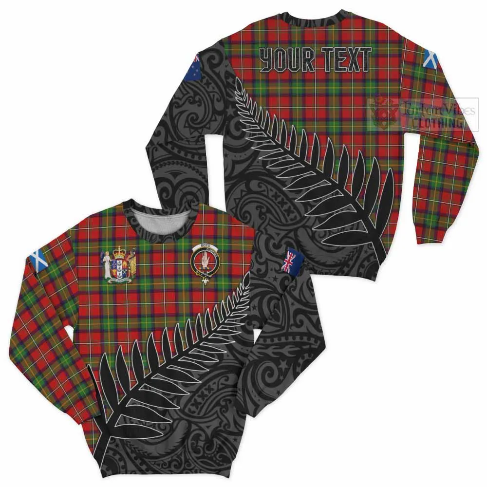 Boyd Crest Tartan Sweatshirt with New Zealand Silver Fern Half Style