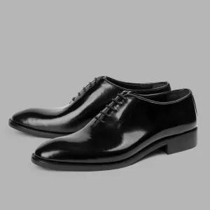 BRIO Genuine Leather Plain Toe Oxford – Black