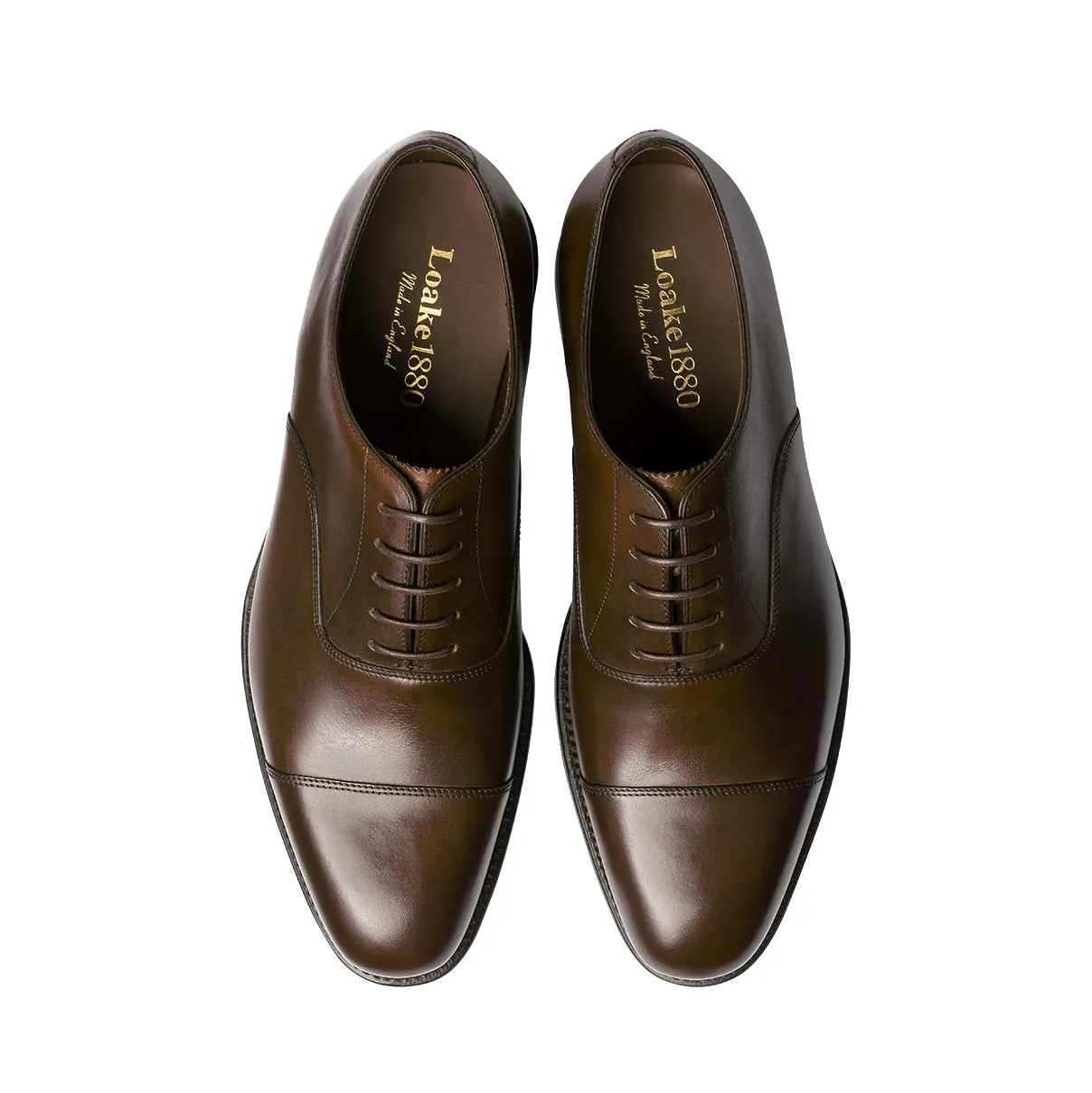 Burnished Brown Aldwych Cap-toe Oxford Shoes