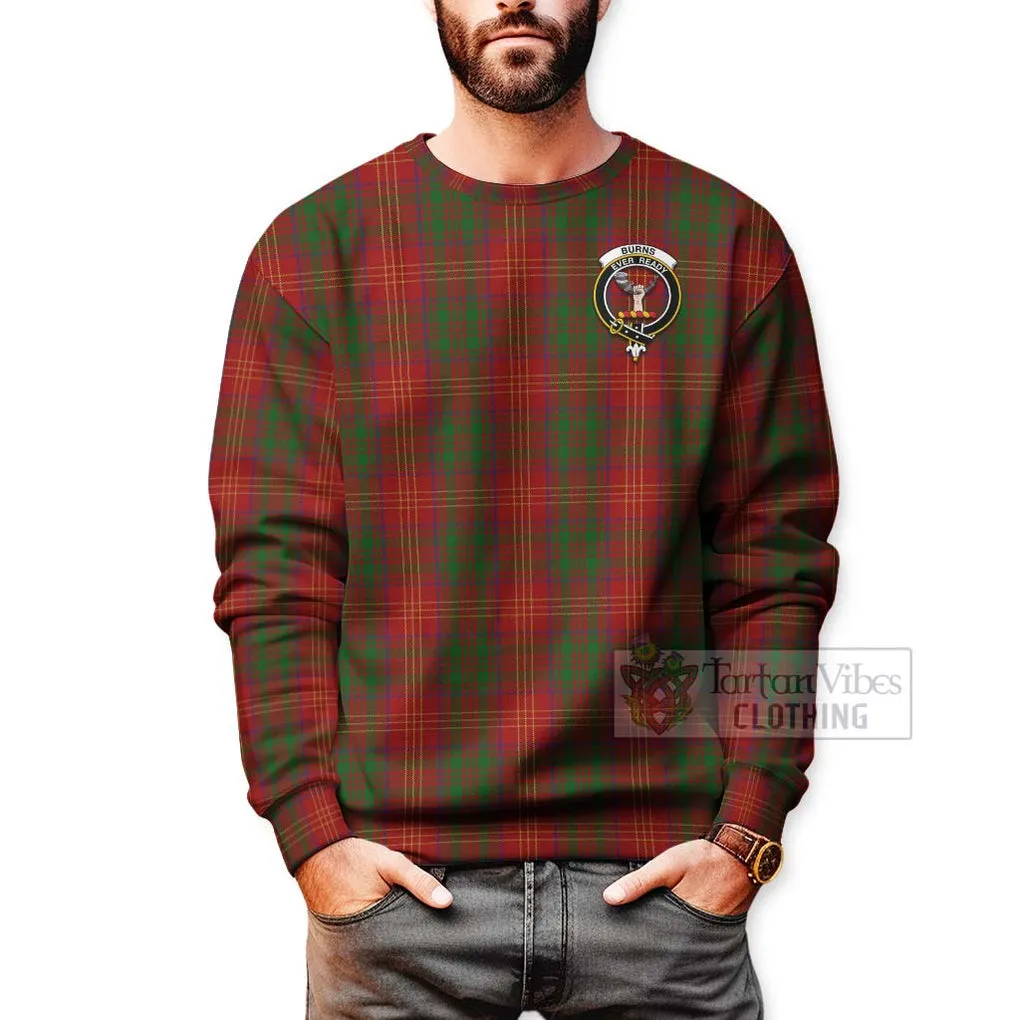 Burns Tartan Sweatshirt with Family Crest Celtic Skull Style