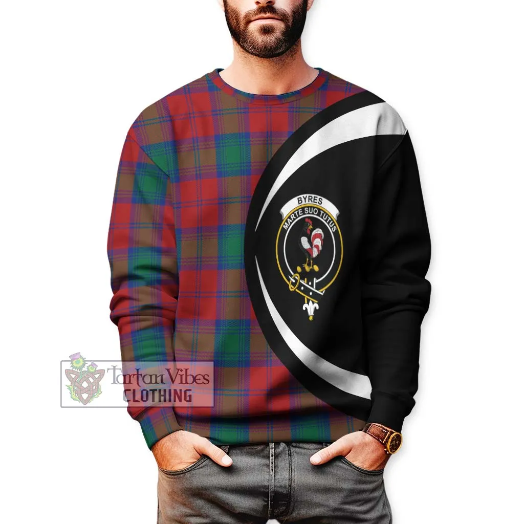 Byres (Byses) Tartan Sweatshirt with Family Crest Circle Style