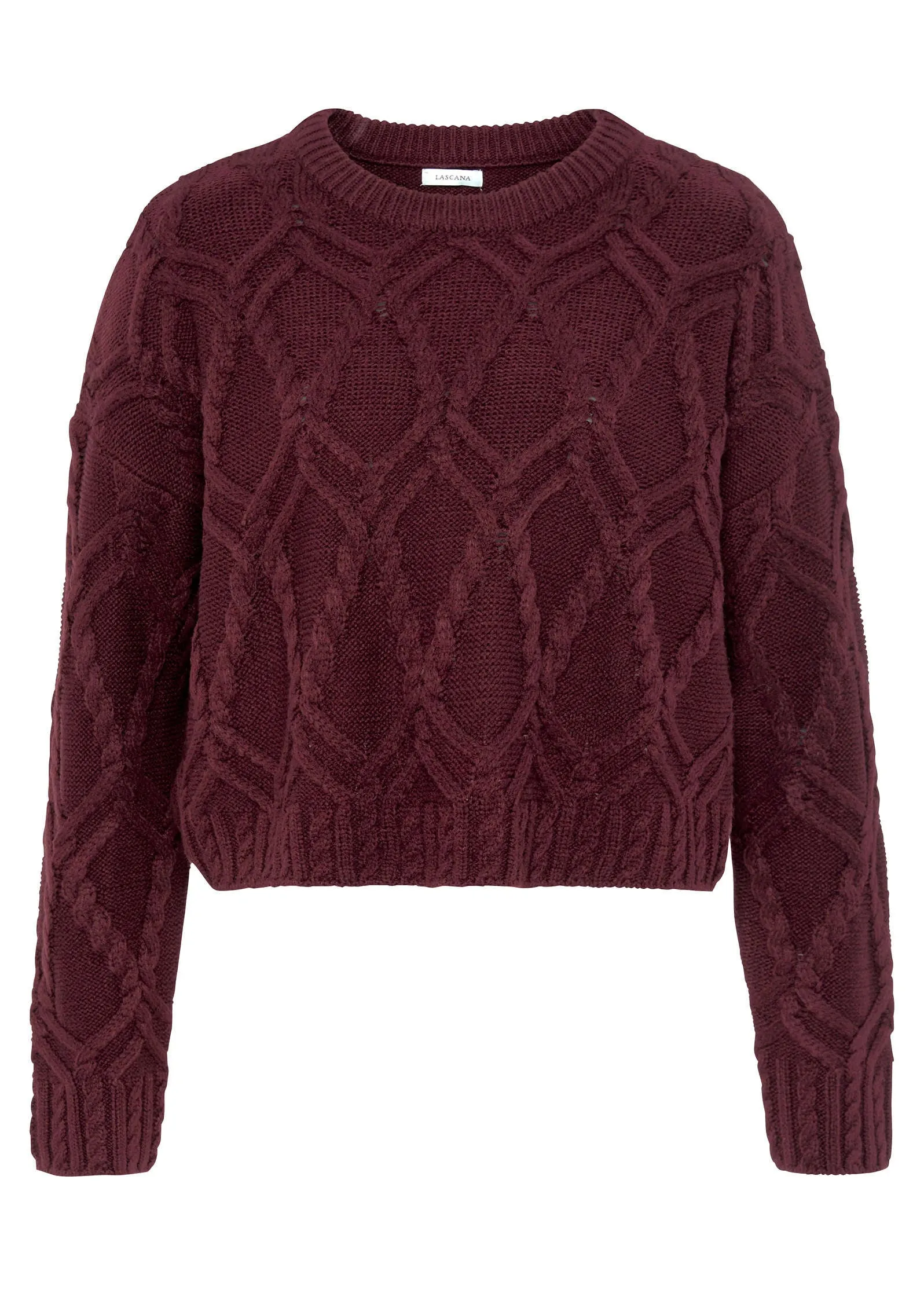 Cable Knit Sweater - Burgundy