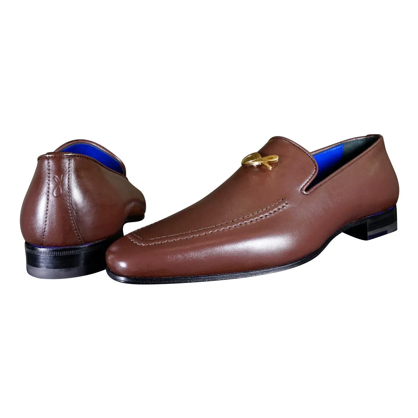 Cacao With Yellow Gold Hardware Leather Loafers