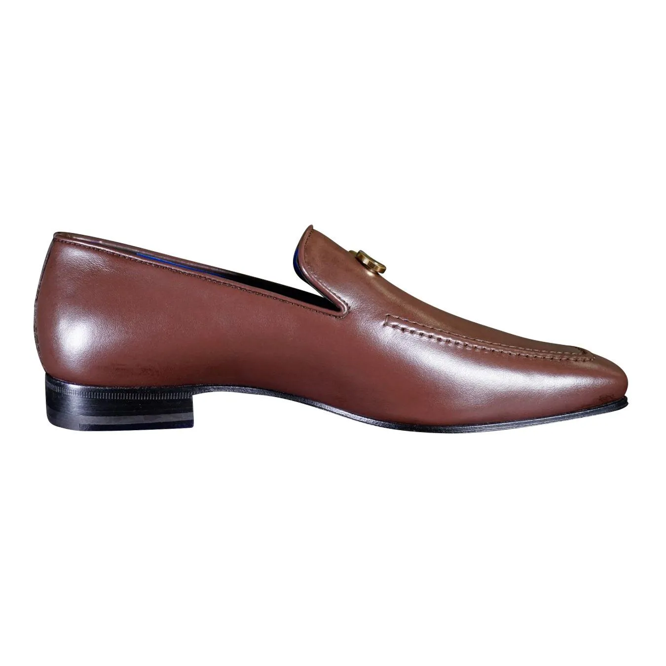 Cacao With Yellow Gold Hardware Leather Loafers