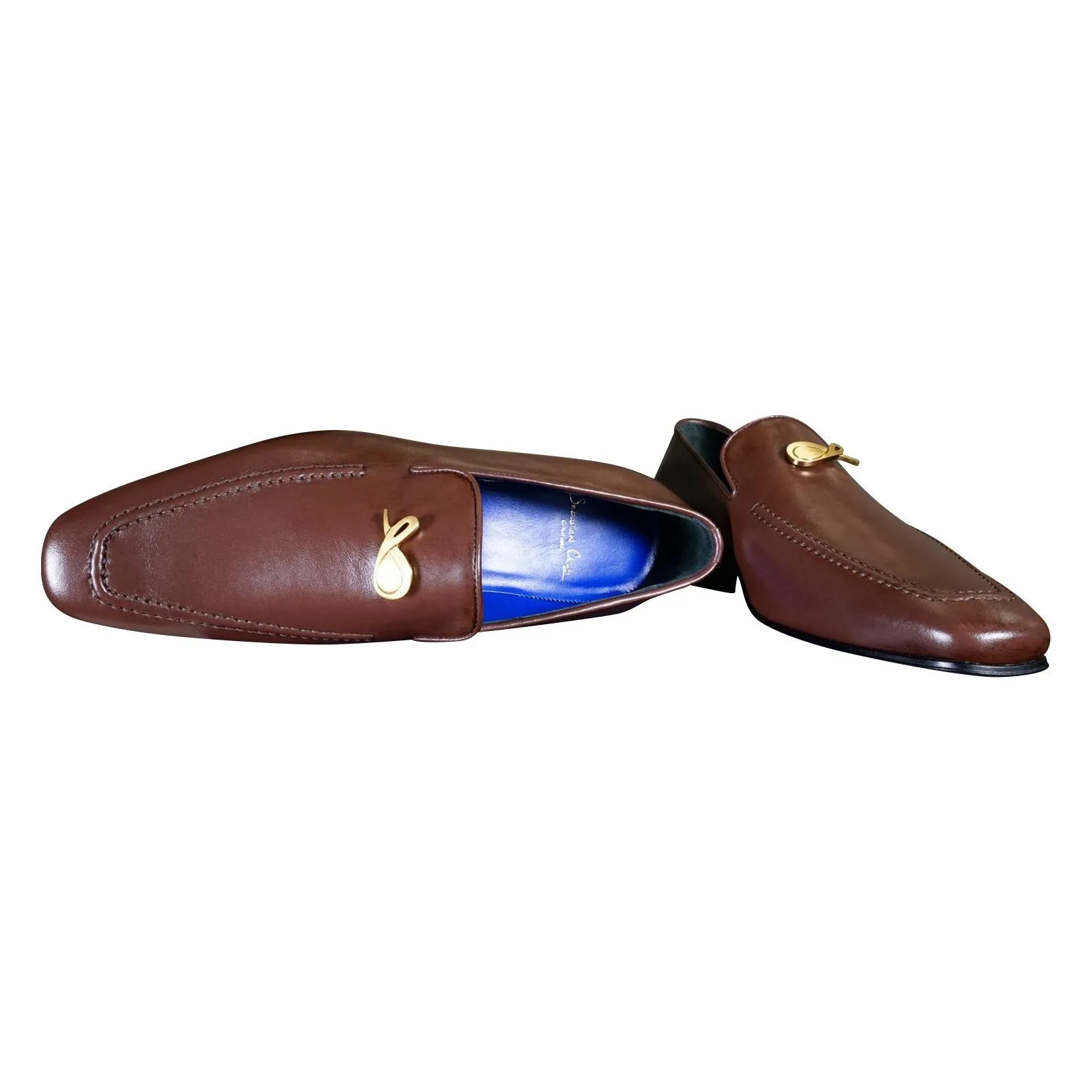 Cacao With Yellow Gold Hardware Leather Loafers