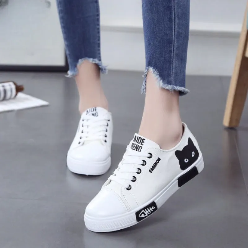 Cat Print Women's Canvas Shoes