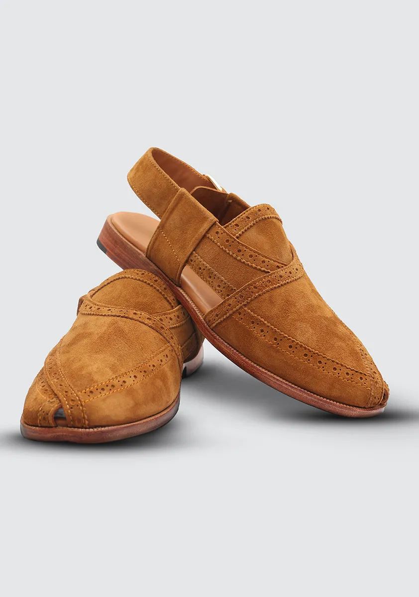 Classic Suede Leather Mustard Peshaweri Chappal