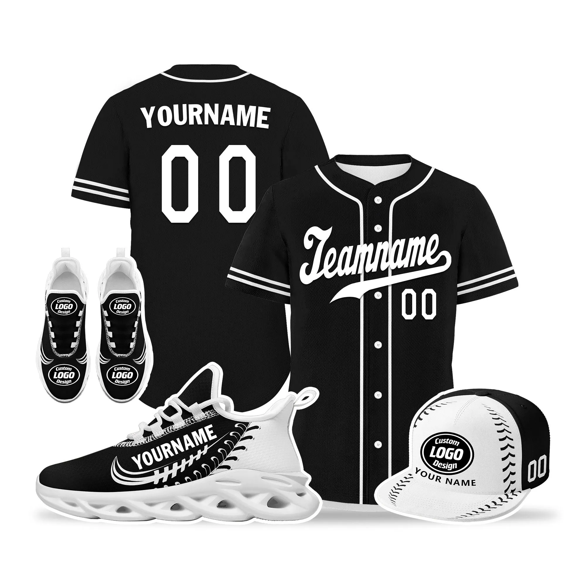 Custom Black Jersey MaxSoul Shoes and Hat Combo Offer Personalized ZH-bd0b00e0-ca