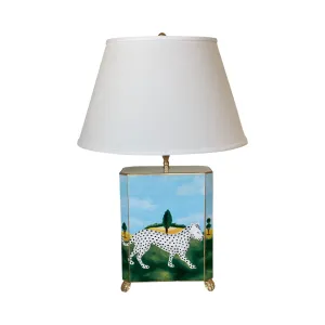 Dana Gibson White Leopard Walking Lamp