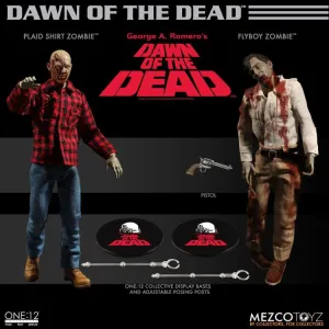 Dawn of the Dead One:12 Collective boxed action figure set Plaid Shirt & Flyboy Zombie by Mezco