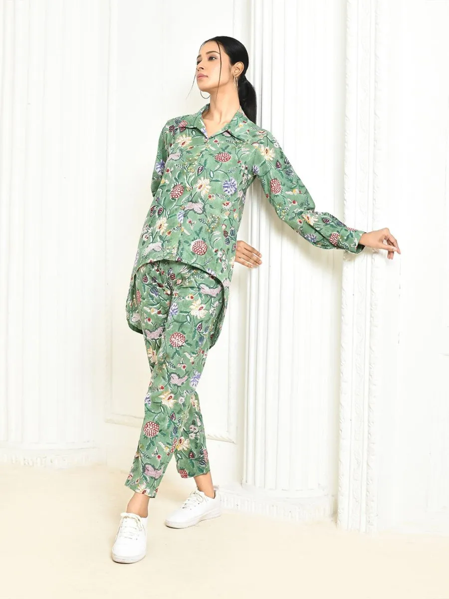 Dhanvi Handprinted Cotton Co-Ord Set Women