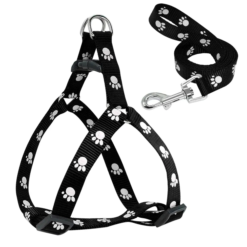 Dog Harness with  cute paw prints for your furry friend