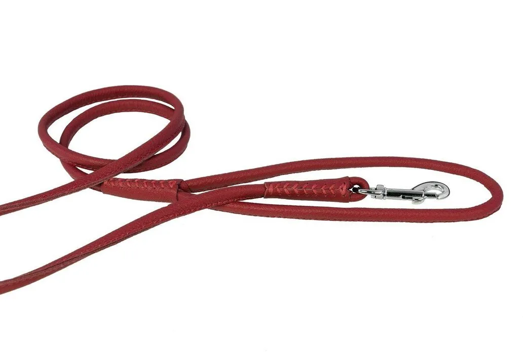 Dogline Soft Leather Rolled Round Dog Leash