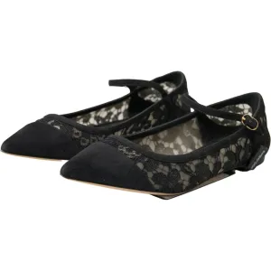 Dolce & Gabbana Elegant Black Lace Flats