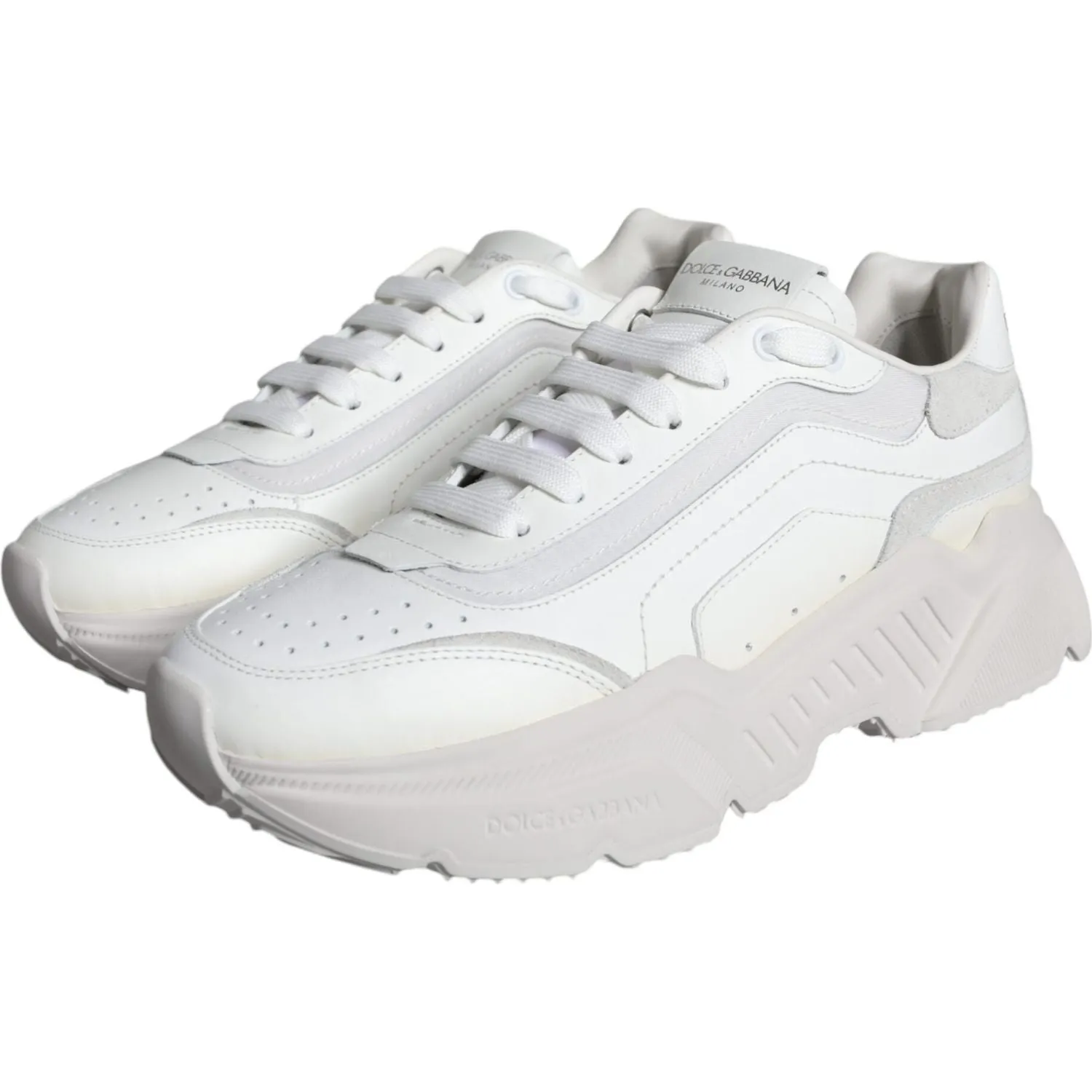 Dolce & Gabbana White DAYMASTER Calf Leather Sneakers Shoes