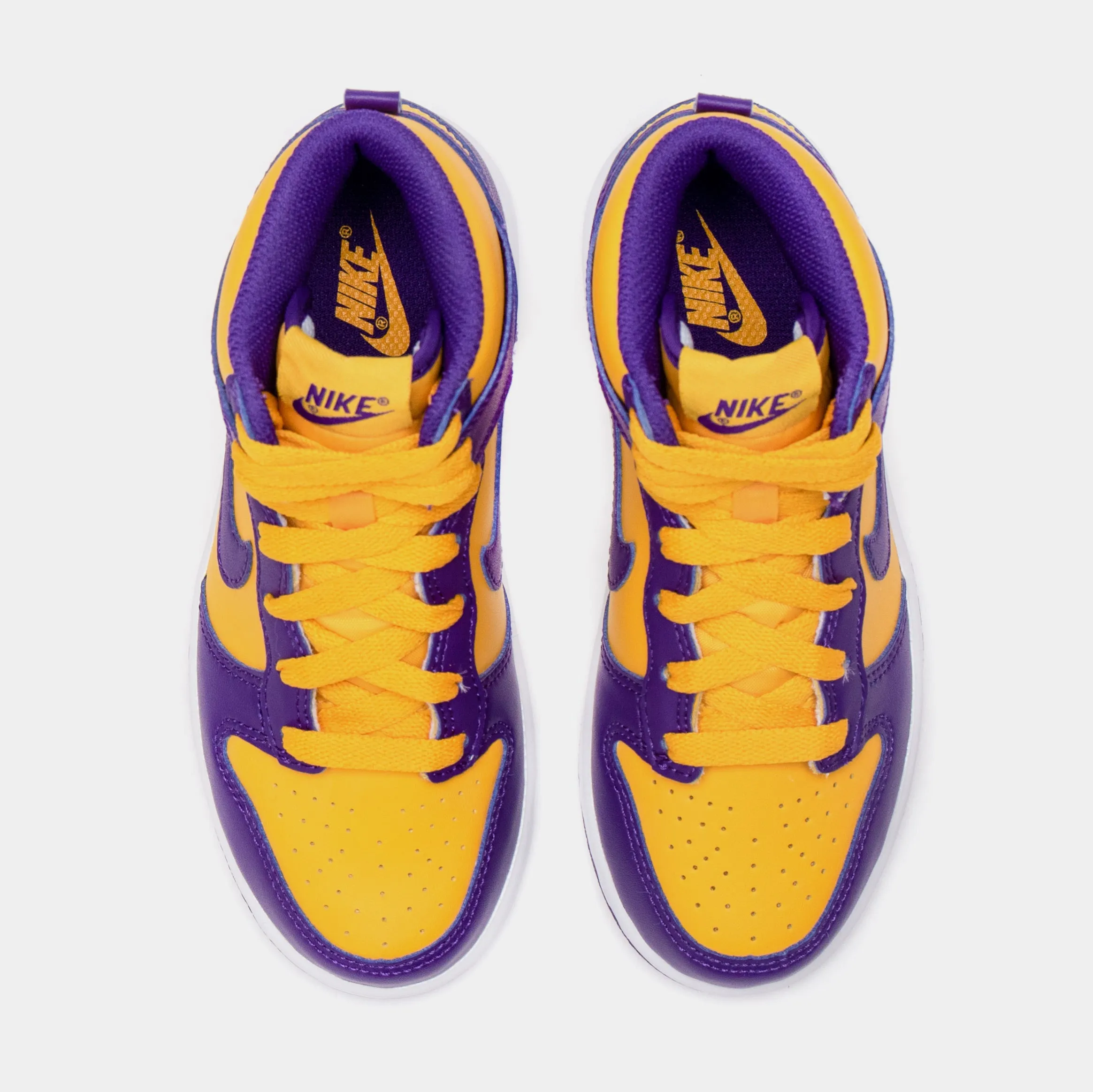 Dunk High Lakers Preschool Lifestyle Shoes (Purple/Yellow)