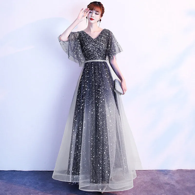 dunnmall Starry Evening Dress Women's Banquet  New Spring Elegant Host Fairy Performance Adult Chorus Dress