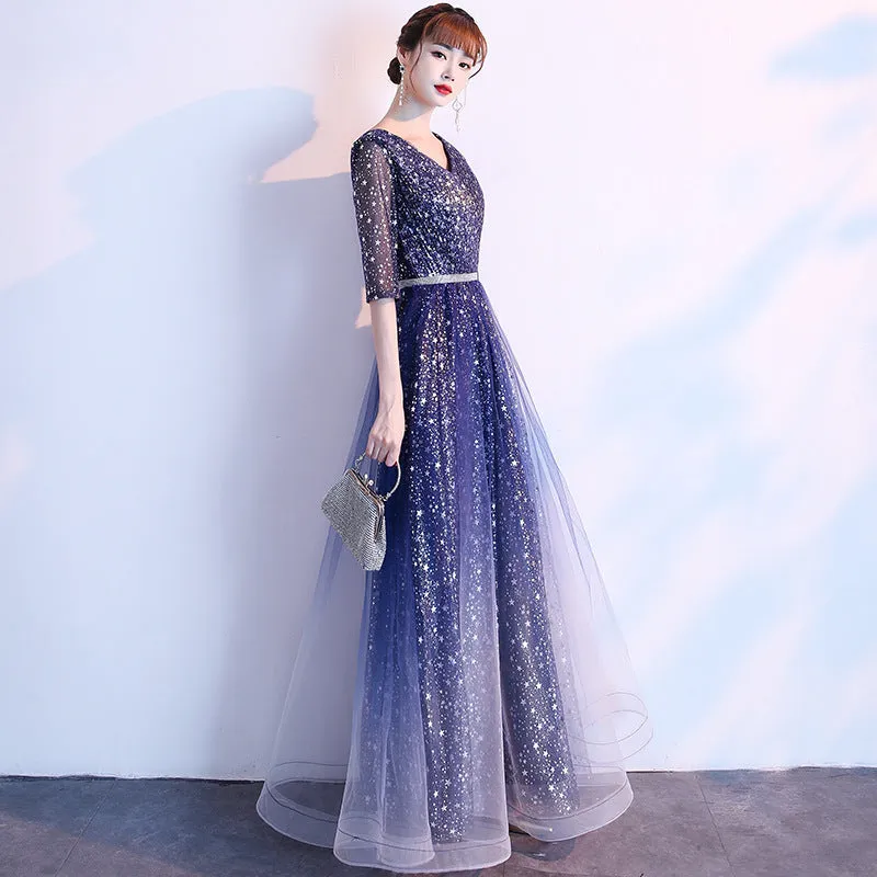 dunnmall Starry Evening Dress Women's Banquet  New Spring Elegant Host Fairy Performance Adult Chorus Dress