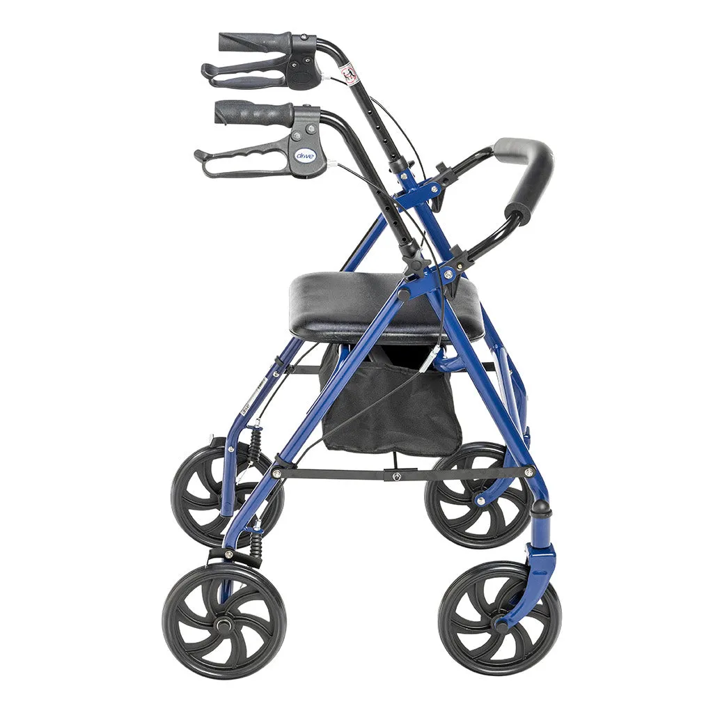 Durable 4 Wheel Rollator with 7.5" Casters Red