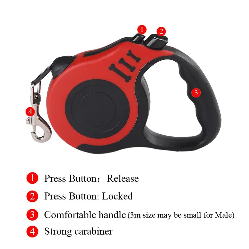 Durable & Stylish Retractable Dog Leash - Perfect for Walks & Hikes