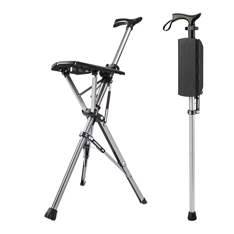 Elderly Foldable Walking Chair Stick