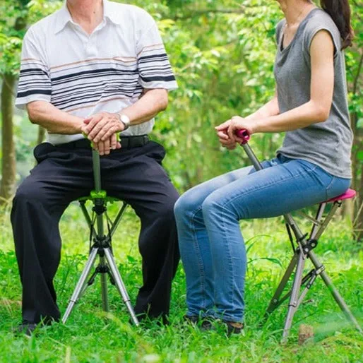 Elderly Foldable Walking Chair Stick