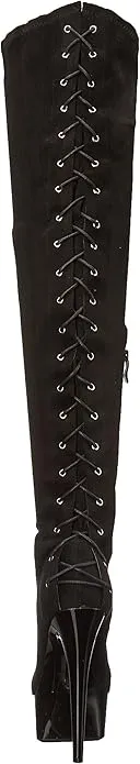 Fare-609 Lace-Up Back Thigh High Platform Boots