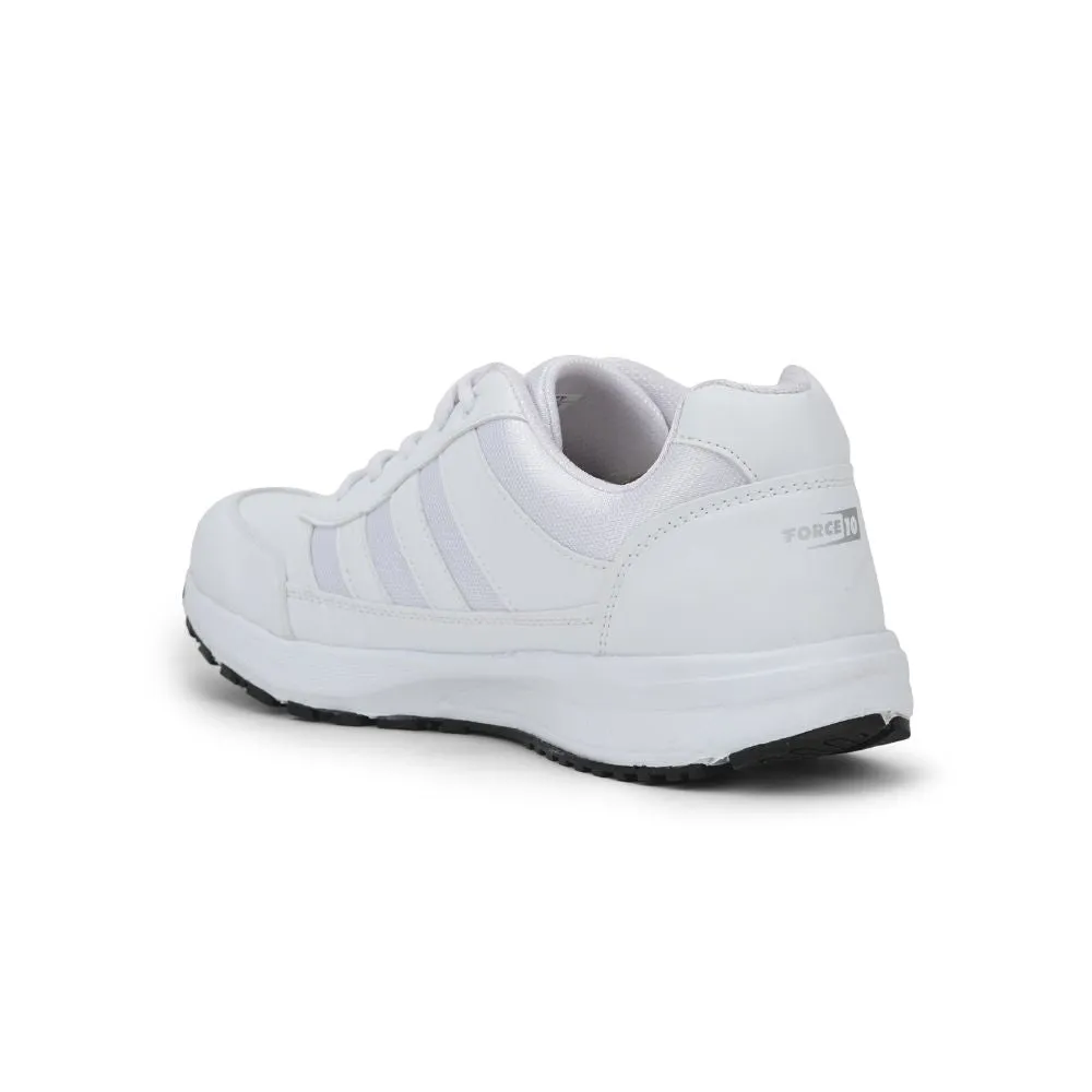 Force 10 By Liberty LB46-EL Sports Lacing Shoes For Kids - White