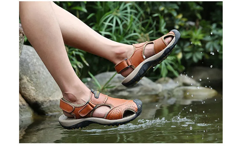 Genuine Leather Male Sandals / Summer Beach Outdoor Shoes / Casual Alternative Fashion