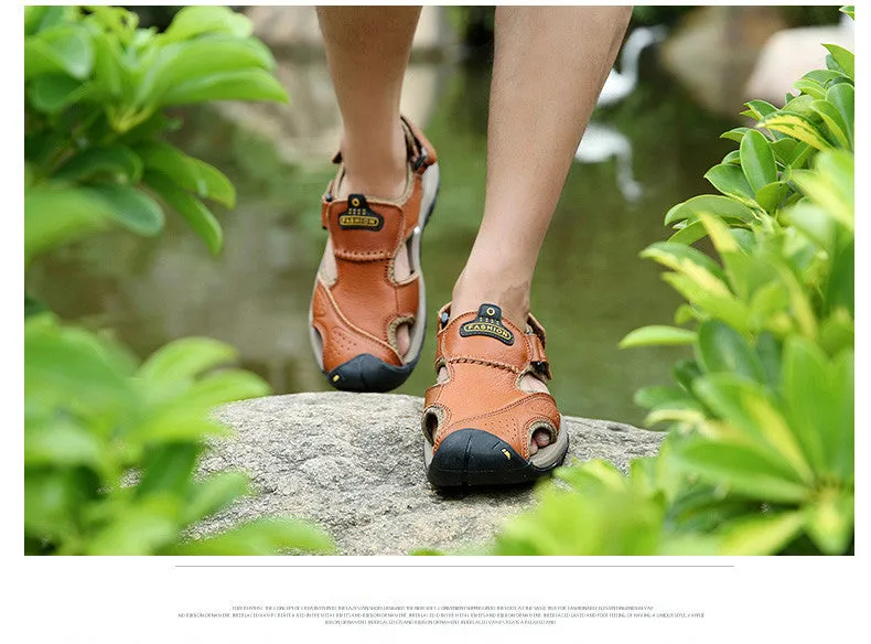 Genuine Leather Male Sandals / Summer Beach Outdoor Shoes / Casual Alternative Fashion