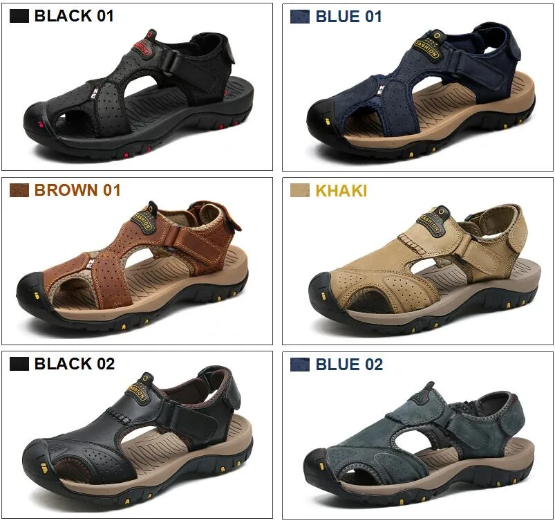 Genuine Leather Male Sandals / Summer Beach Outdoor Shoes / Casual Alternative Fashion