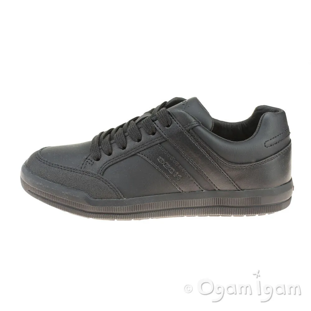 Geox Arzach Boys Black School Shoe