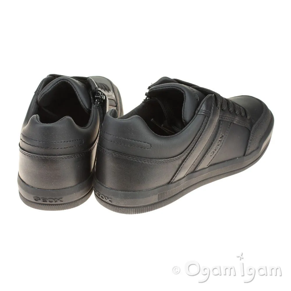 Geox Arzach Boys Black School Shoe