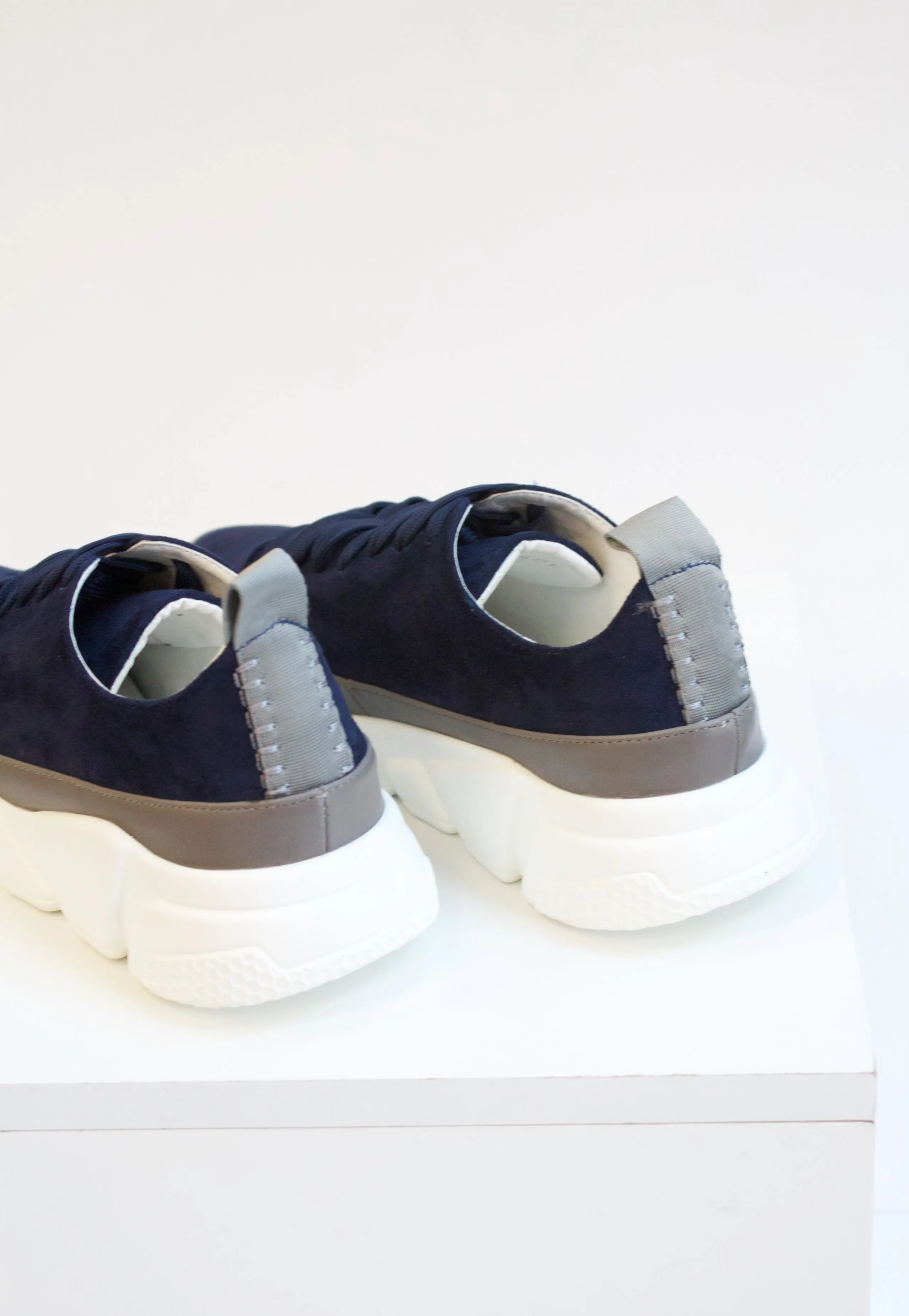 GIA Two-Tone Navy and Grey Sneaker