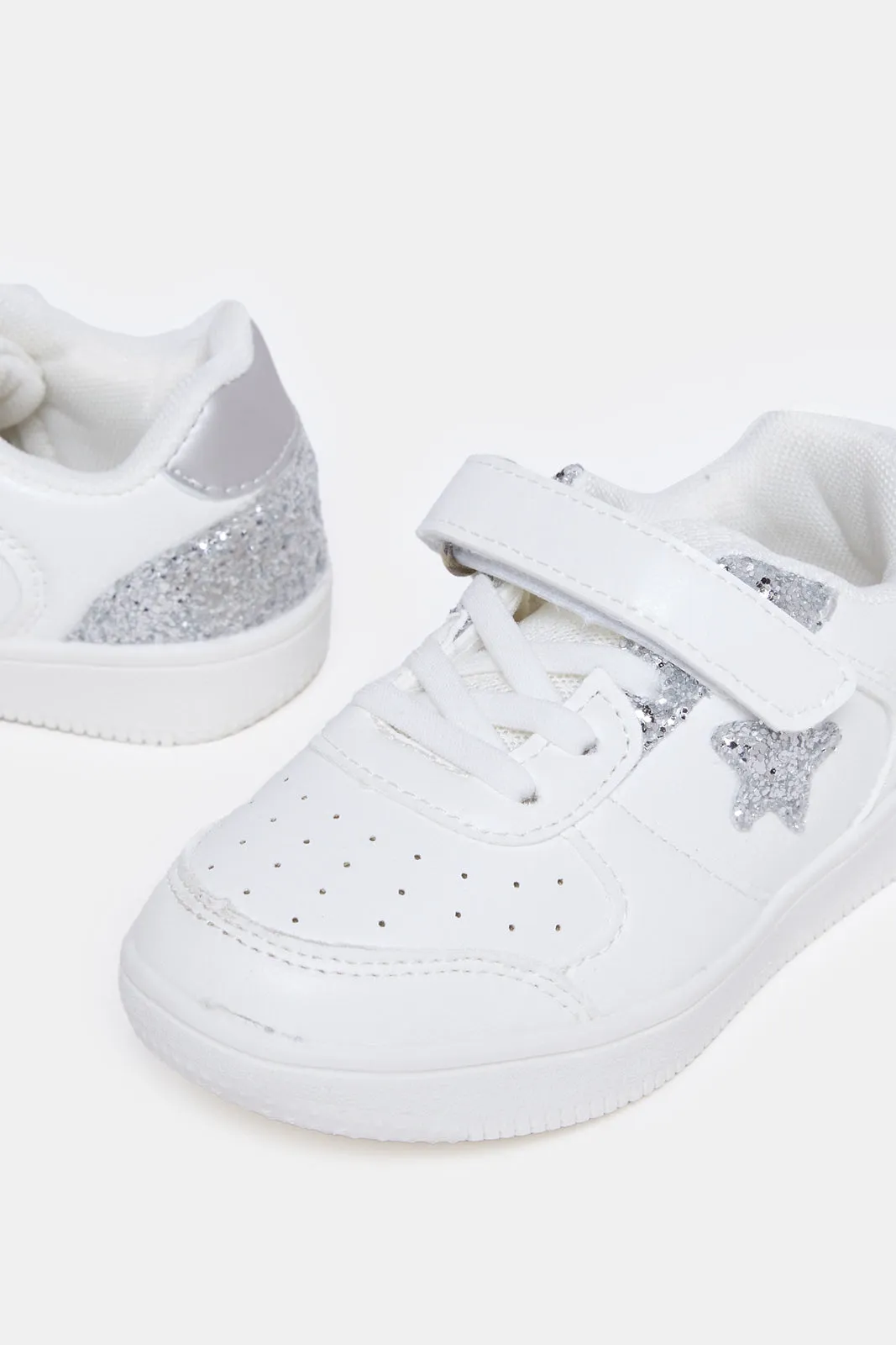 Girls White Star Patch Chunky Sneakers