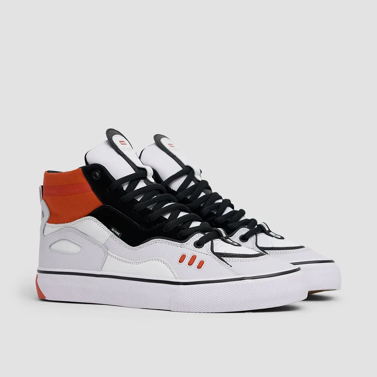 Globe Dimension High Top Shoes - White/Black/Red