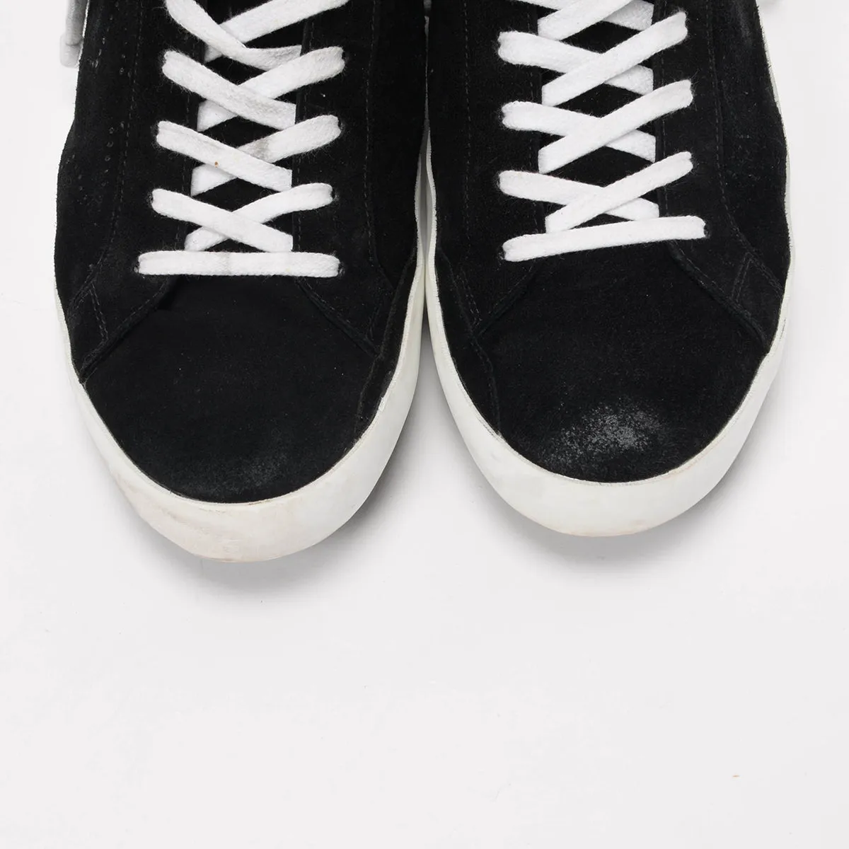 Golden Goose Black Oiled Suede Leather Superstar Sneakers 47